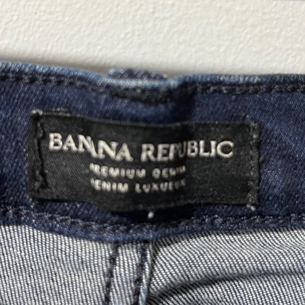 Banana Republic High Rise Skinny Jeans Dark Wash Premium Denim 33 Short - Picture 3 of 10